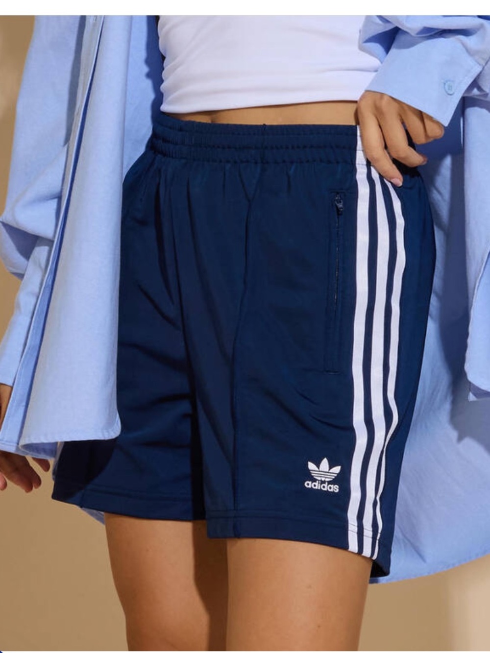 NWT Adidas Womens Firebird Shorts - Navy, Large